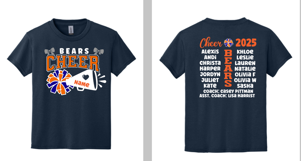 2025 Youth Bears Roster Shirt
