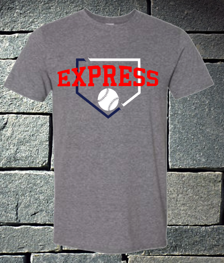 Express grey homeplate- t-shirts, dri fit, and ladies