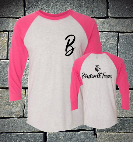 Boutwell - Pink Baseball shirt